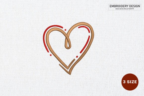 Abstract Sketch Heart Embroidery