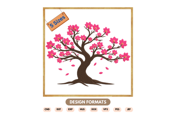 Cherry Blossom Tree Embroidery Design