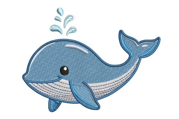 Cute Whale, Nursery Embroidery: A Playful Touch for Small Business Branding