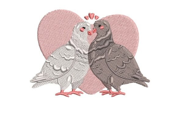 Pigeons in Love Embroidery