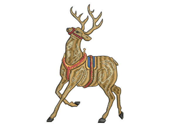 Running Deer Embroidery Design