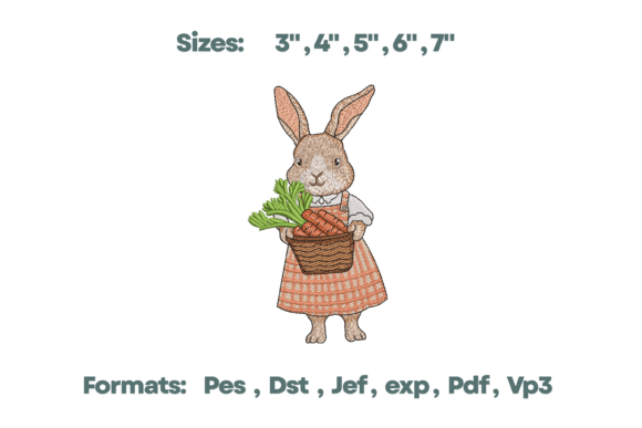 Vintage Harvest Bunny Embroidery